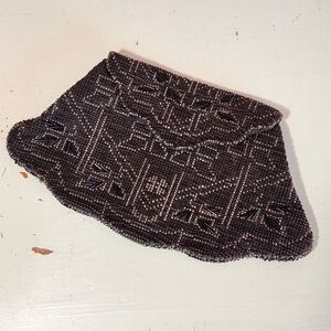 Antique 1930s Czechoslovakian Art Deco Beaded Belt Loop Purse